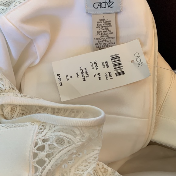 New Stunning Cache White Elegant Evening Dress - Picture 12 of 14